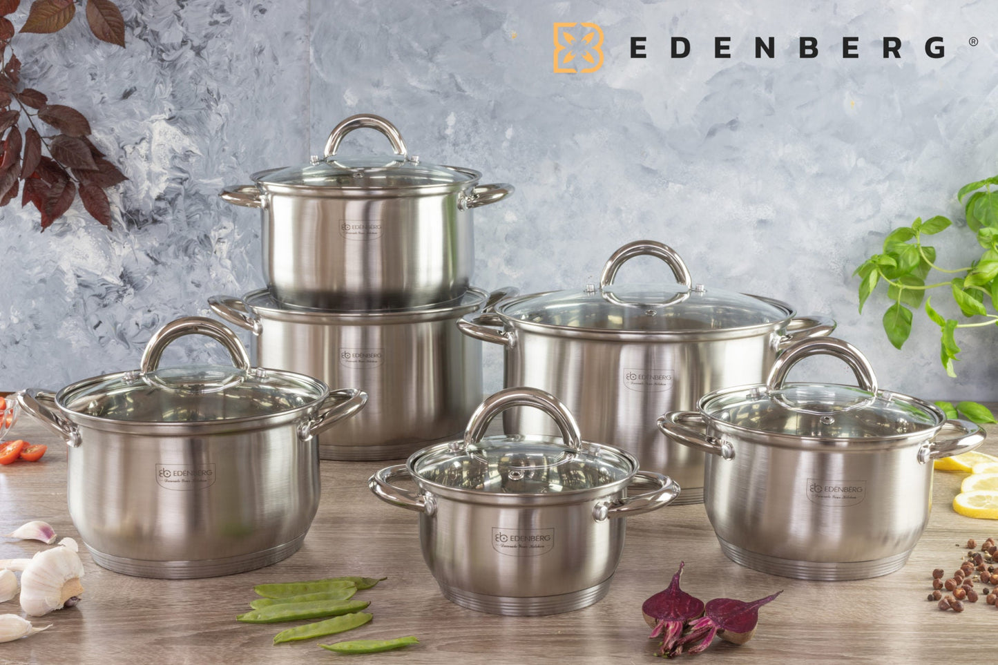 Set gatit 12 piese inox Edenberg EB-4000